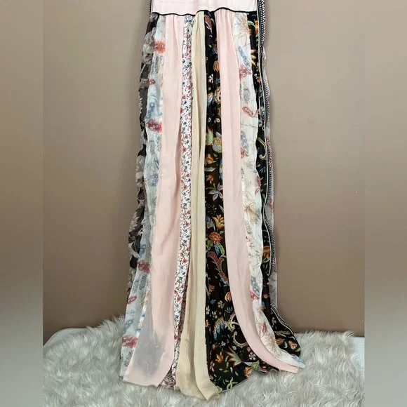 {Altar'd State} Sleeveless Boho Mixed Media Floral Maxi Dress - Womens Small - Picture 3 of 10